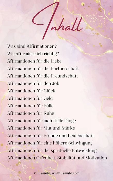 Lisamto's Affirmationen (E-Book)