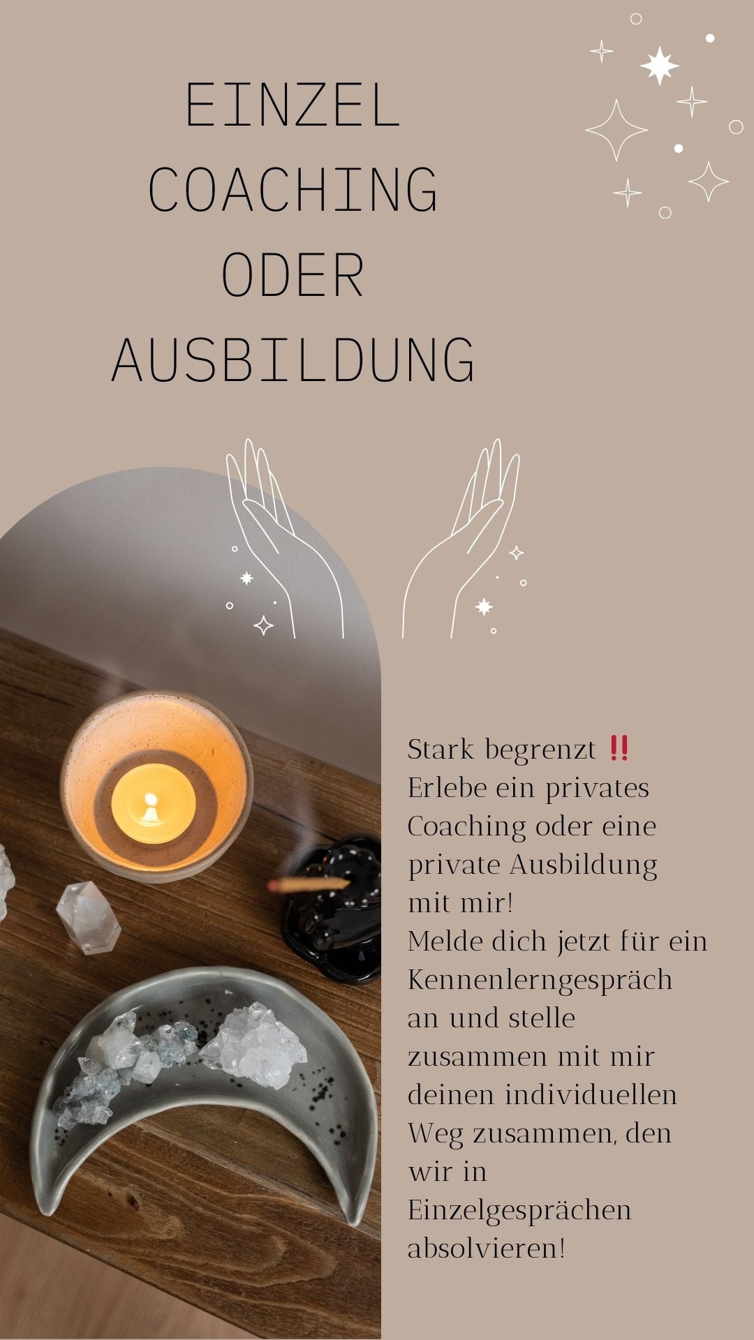 Einzelcoaching oder -ausbildung (stark begrenzt‼️)