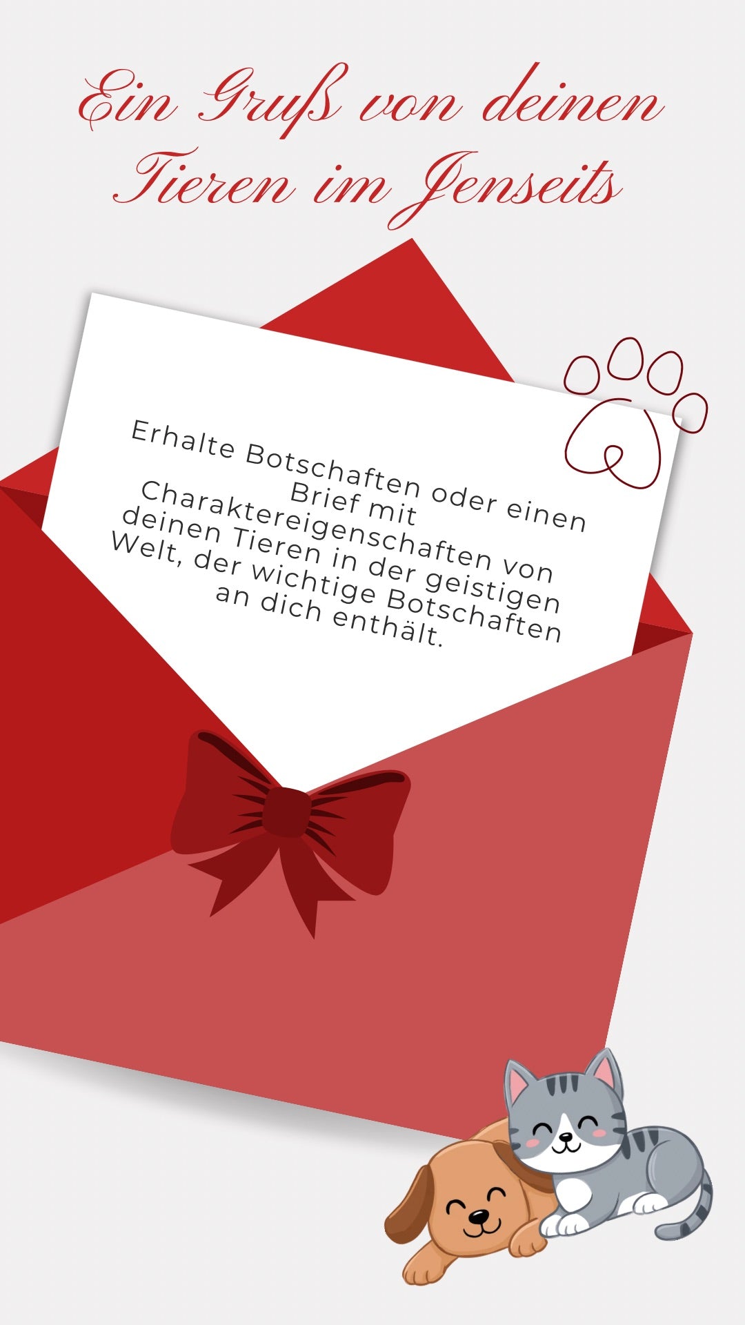 Brief oder Botschaften deiner Tiere mit Charaktereigenschaften